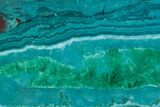 Polished Chrysocolla and Malachite Slice - Bagdad Mine, Arizona #383671-1